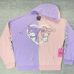 My Melody & Kuromi Pastel Split Girls Hoodie